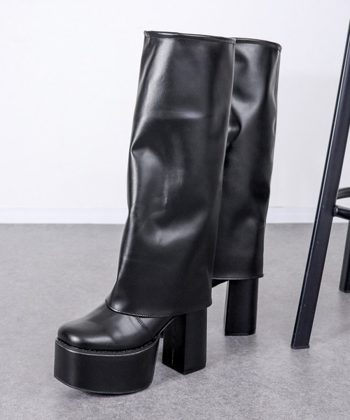 LOVEHUNTER(ラブハンター)の「LOVEHUNTER/+10.5cm 厚底 カバーロングブーツ(2200)(ブーツ・レディース・アイボリー/ブラック系1/ブラック系2・LL/S/M/L)」の8枚目の写真