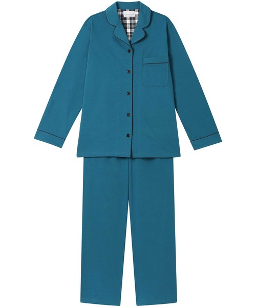 une nana cool（ウンナナクール）の「【綿混】なめらか天竺パジャマ（ルームウェア/パジャマ・レディース・ブルーグリーン/アイボリー/ライトグレー/ダークブラウン/レッド/ワインレッド/ダークブルー/ダークグレー/モカ・M/L）」の6枚目の写真