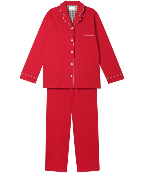 une nana cool（ウンナナクール）の「【綿混】なめらか天竺パジャマ（ルームウェア/パジャマ・レディース・ブルーグリーン/アイボリー/ライトグレー/ダークブラウン/レッド/ワインレッド/ダークブルー/ダークグレー/モカ・M/L）」の8枚目の写真