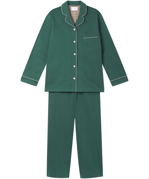 une nana cool（ウンナナクール）の「【綿混】なめらか天竺パジャマ（ルームウェア/パジャマ・レディース・ブルーグリーン/アイボリー/ライトグレー/ダークブラウン/レッド/ワインレッド/ダークブルー/ダークグレー/モカ・M/L）」の7枚目の写真