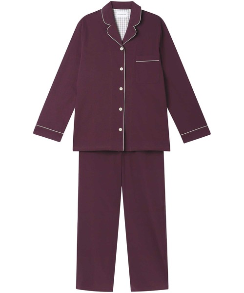 une nana cool（ウンナナクール）の「【綿混】なめらか天竺パジャマ（ルームウェア/パジャマ・レディース・ブルーグリーン/アイボリー/ライトグレー/ダークブラウン/レッド/ワインレッド/ダークブルー/ダークグレー/モカ・M/L）」の9枚目の写真