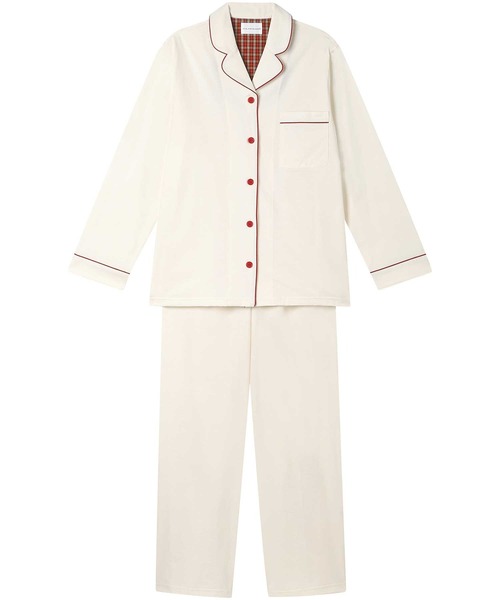 une nana cool（ウンナナクール）の「【綿混】なめらか天竺パジャマ（ルームウェア/パジャマ・レディース・ブルーグリーン/アイボリー/ライトグレー/ダークブラウン/レッド/ワインレッド/ダークブルー/ダークグレー/モカ・M/L）」の10枚目の写真