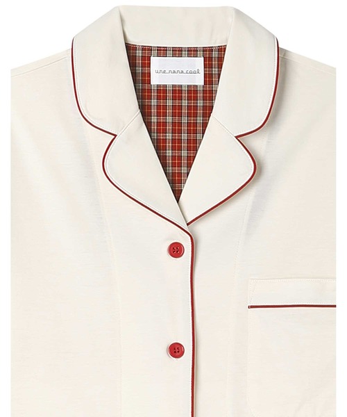 une nana cool（ウンナナクール）の「【綿混】なめらか天竺パジャマ（ルームウェア/パジャマ・レディース・ブルーグリーン/アイボリー/ライトグレー/ダークブラウン/レッド/ワインレッド/ダークブルー/ダークグレー/モカ・M/L）」の11枚目の写真