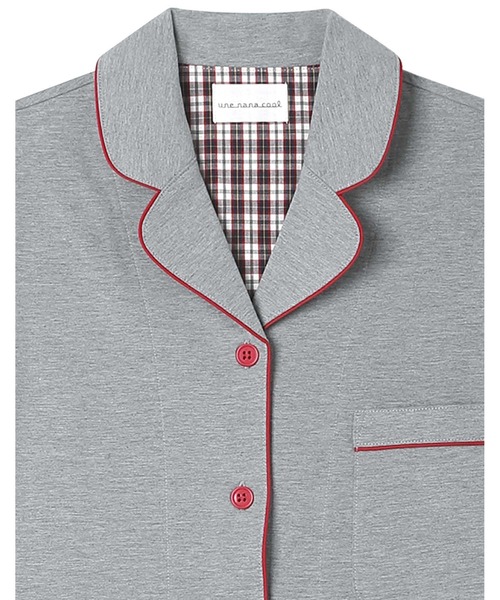 une nana cool（ウンナナクール）の「【綿混】なめらか天竺パジャマ（ルームウェア/パジャマ・レディース・ブルーグリーン/アイボリー/ライトグレー/ダークブラウン/レッド/ワインレッド/ダークブルー/ダークグレー/モカ・M/L）」の12枚目の写真