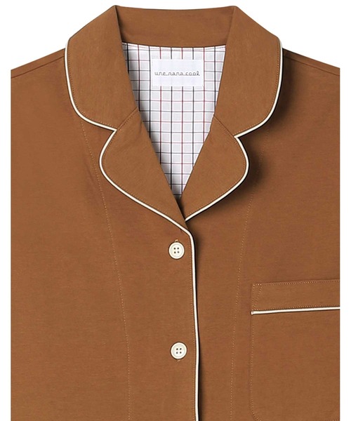 une nana cool（ウンナナクール）の「【綿混】なめらか天竺パジャマ（ルームウェア/パジャマ・レディース・ブルーグリーン/アイボリー/ライトグレー/ダークブラウン/レッド/ワインレッド/ダークブルー/ダークグレー/モカ・M/L）」の13枚目の写真