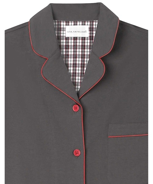 une nana cool（ウンナナクール）の「【綿混】なめらか天竺パジャマ（ルームウェア/パジャマ・レディース・ブルーグリーン/アイボリー/ライトグレー/ダークブラウン/レッド/ワインレッド/ダークブルー/ダークグレー/モカ・M/L）」の15枚目の写真