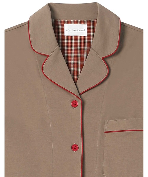 une nana cool（ウンナナクール）の「【綿混】なめらか天竺パジャマ（ルームウェア/パジャマ・レディース・ブルーグリーン/アイボリー/ライトグレー/ダークブラウン/レッド/ワインレッド/ダークブルー/ダークグレー/モカ・M/L）」の21枚目の写真