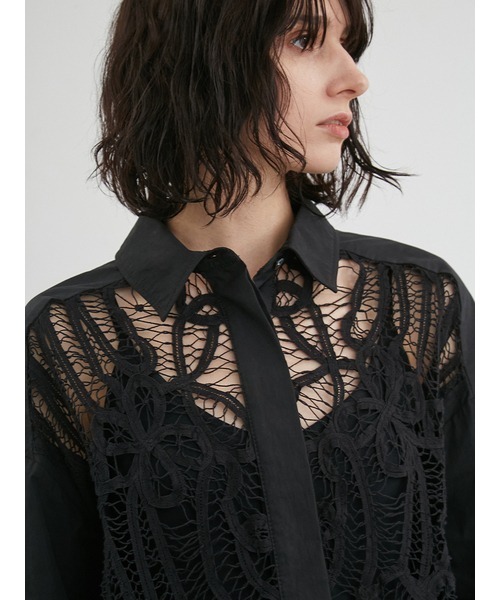 styling/（スタイリング）の「バテンレースドレスシャツ（シャツ/ブラウス・レディース・ホワイト/ブラック・FREE）」の9枚目の写真