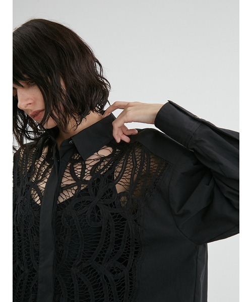 styling/（スタイリング）の「バテンレースドレスシャツ（シャツ/ブラウス・レディース・ホワイト/ブラック・FREE）」の10枚目の写真