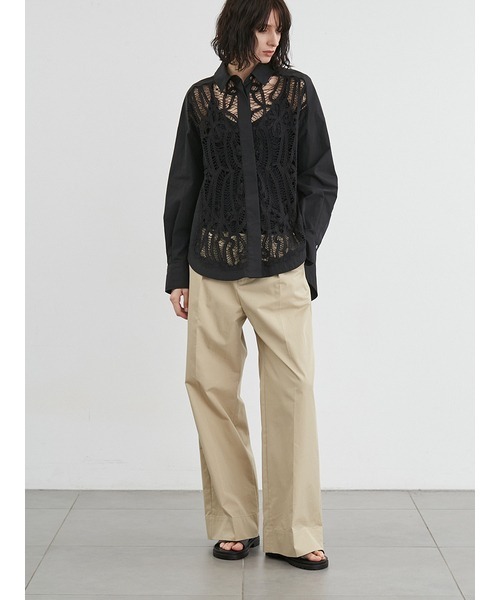 styling/（スタイリング）の「バテンレースドレスシャツ（シャツ/ブラウス・レディース・ホワイト/ブラック・FREE）」の5枚目の写真