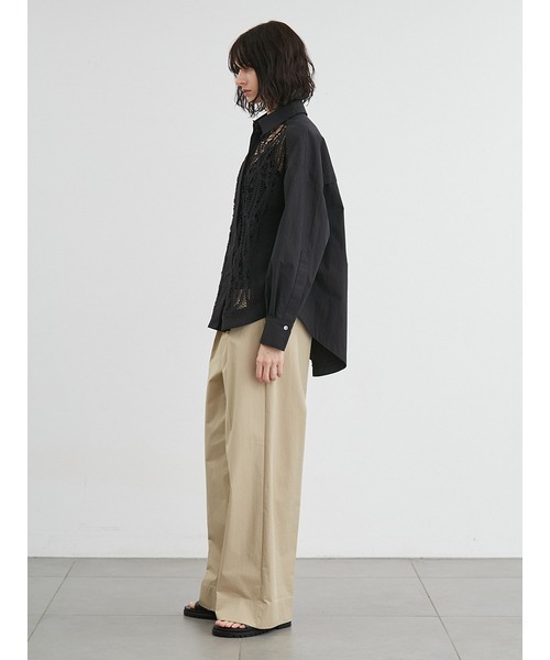 styling/（スタイリング）の「バテンレースドレスシャツ（シャツ/ブラウス・レディース・ホワイト/ブラック・FREE）」の7枚目の写真