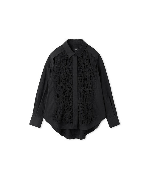 styling/（スタイリング）の「バテンレースドレスシャツ（シャツ/ブラウス・レディース・ホワイト/ブラック・FREE）」の4枚目の写真