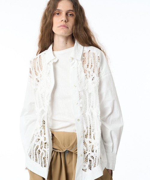 styling/（スタイリング）の「バテンレースドレスシャツ（シャツ/ブラウス・レディース・ホワイト/ブラック・FREE）」の16枚目の写真