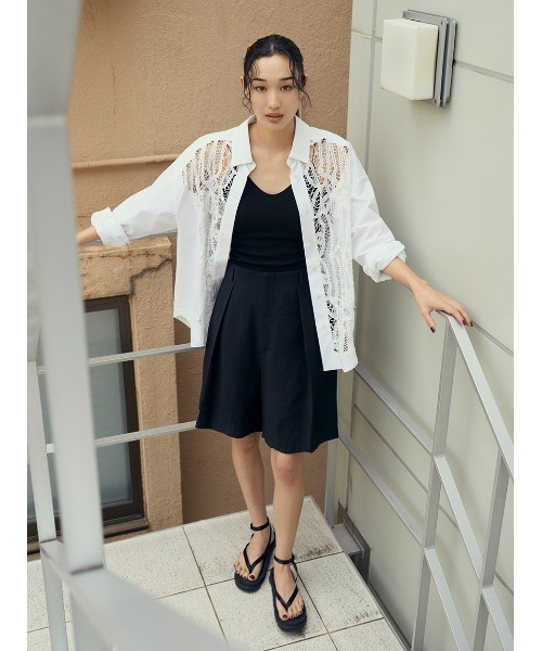 styling/（スタイリング）の「バテンレースドレスシャツ（シャツ/ブラウス・レディース・ホワイト/ブラック・FREE）」の15枚目の写真