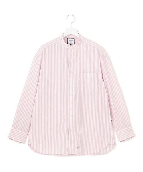 J.PRESS YORK STREET(ジェイプレスヨークストリート)の「【UNISEX】タイプライターストライプ バンドカラーシャツ(シャツ/ブラウス・メンズ・サックスブルー系1/ピンク系1/ブラウン系1・LARGE/MEDIUM/SMALL)」の3枚目の写真