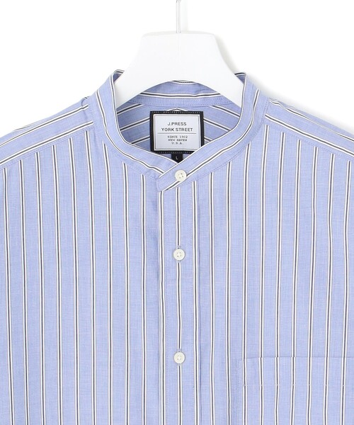 J.PRESS YORK STREET(ジェイプレスヨークストリート)の「【UNISEX】タイプライターストライプ バンドカラーシャツ(シャツ/ブラウス・メンズ・サックスブルー系1/ピンク系1/ブラウン系1・LARGE/MEDIUM/SMALL)」の14枚目の写真