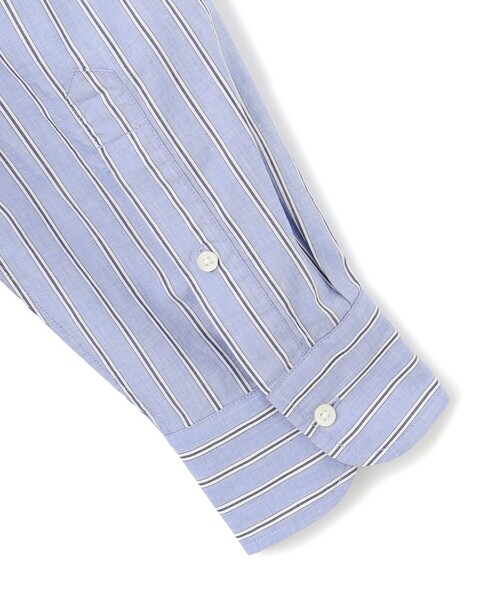 J.PRESS YORK STREET(ジェイプレスヨークストリート)の「【UNISEX】タイプライターストライプ バンドカラーシャツ(シャツ/ブラウス・メンズ・サックスブルー系1/ピンク系1/ブラウン系1・LARGE/MEDIUM/SMALL)」の4枚目の写真