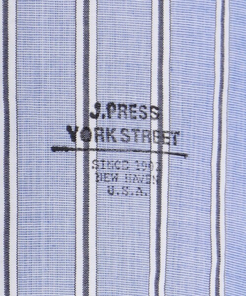 J.PRESS YORK STREET(ジェイプレスヨークストリート)の「【UNISEX】タイプライターストライプ バンドカラーシャツ(シャツ/ブラウス・メンズ・サックスブルー系1/ピンク系1/ブラウン系1・LARGE/MEDIUM/SMALL)」の8枚目の写真