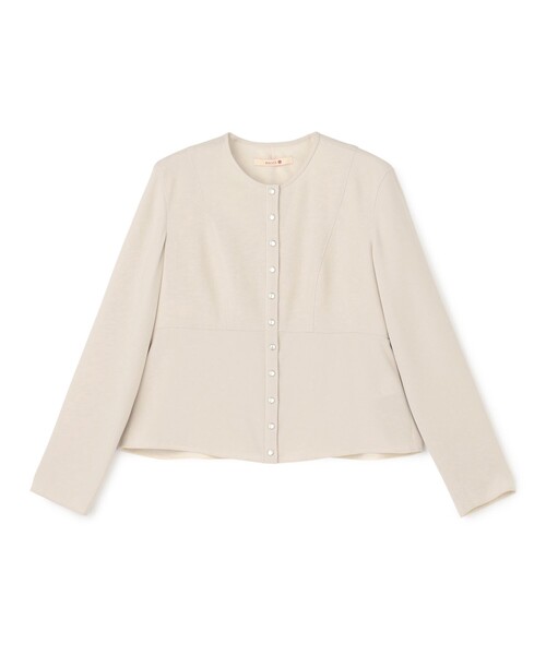 BACCA（バッカ）の「ジョーゼットサテン ペプラムブラウス（シャツ/ブラウス・レディース・ネイビー/ライトベージュ・36）」の2枚目の写真