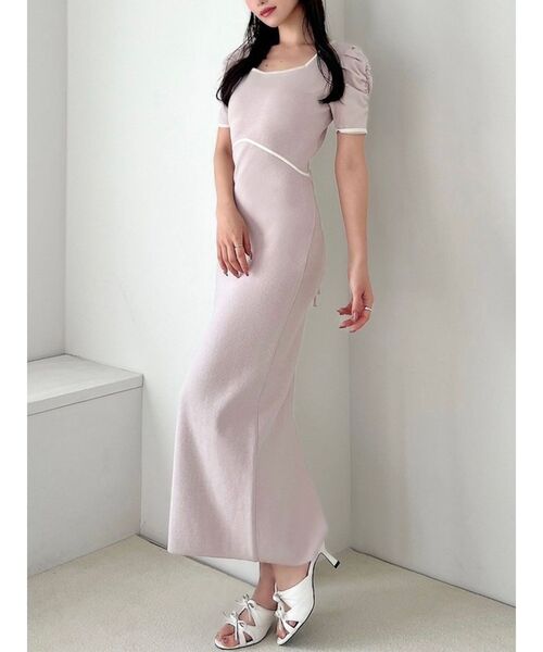 RESEXXY（リゼクシー）の「バイカラータイトワンピース（ワンピース・レディース・ホワイト/ピンク/ブラック・FREE）」の2枚目の写真