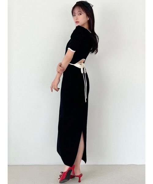 RESEXXY（リゼクシー）の「バイカラータイトワンピース（ワンピース・レディース・ホワイト/ピンク/ブラック・FREE）」の6枚目の写真