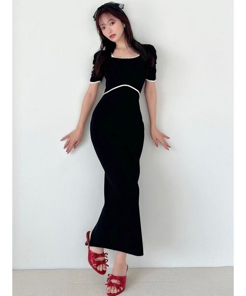 RESEXXY（リゼクシー）の「バイカラータイトワンピース（ワンピース・レディース・ホワイト/ピンク/ブラック・FREE）」の7枚目の写真