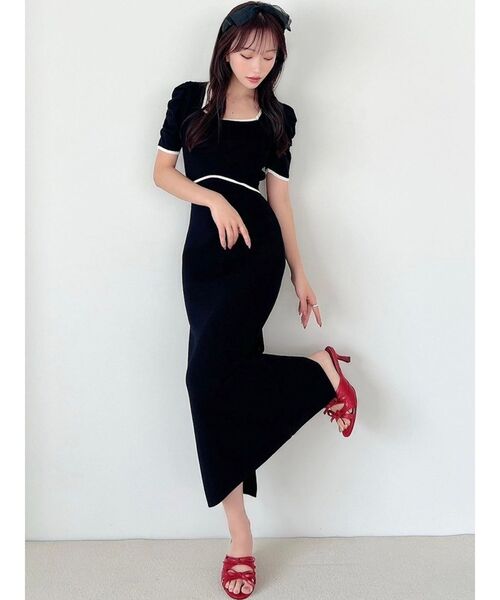 RESEXXY（リゼクシー）の「バイカラータイトワンピース（ワンピース・レディース・ホワイト/ピンク/ブラック・FREE）」の8枚目の写真