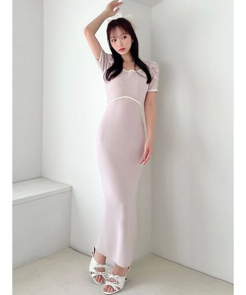 RESEXXY（リゼクシー）の「バイカラータイトワンピース（ワンピース・レディース・ホワイト/ピンク/ブラック・FREE）」の4枚目の写真