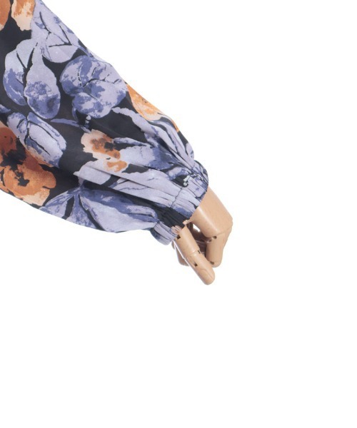 Axes femme 水色 花柄 長袖 ティアードワンピース セール】花柄ティアードワンピース（ワンピース）｜axes femme