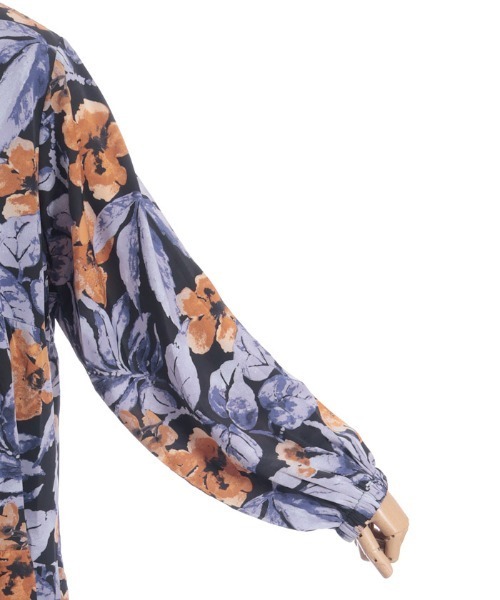 Axes femme 水色 花柄 長袖 ティアードワンピース セール】花柄ティアードワンピース（ワンピース）｜axes femme