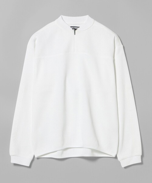 BEAMS GOLF(ビームスゴルフ)の「B.G.THREE / ALL-TINE ワッフル ハーフジップ ロングスリーブシャツ(スウェット・メンズ・ブラック/ホワイト・X-LARGE/LARGE/MEDIUM)」の1枚目の写真