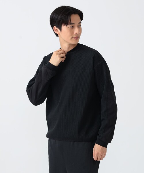 BEAMS GOLF(ビームスゴルフ)の「B.G.THREE / ALL-TINE ワッフル ハーフジップ ロングスリーブシャツ(スウェット・メンズ・ブラック/ホワイト・X-LARGE/LARGE/MEDIUM)」の15枚目の写真