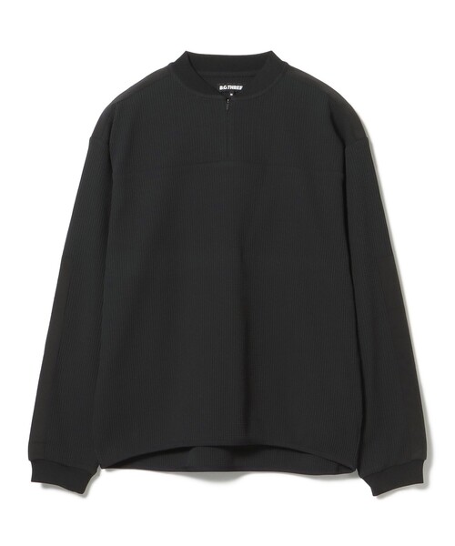 BEAMS GOLF(ビームスゴルフ)の「B.G.THREE / ALL-TINE ワッフル ハーフジップ ロングスリーブシャツ(スウェット・メンズ・ブラック/ホワイト・X-LARGE/LARGE/MEDIUM)」の9枚目の写真