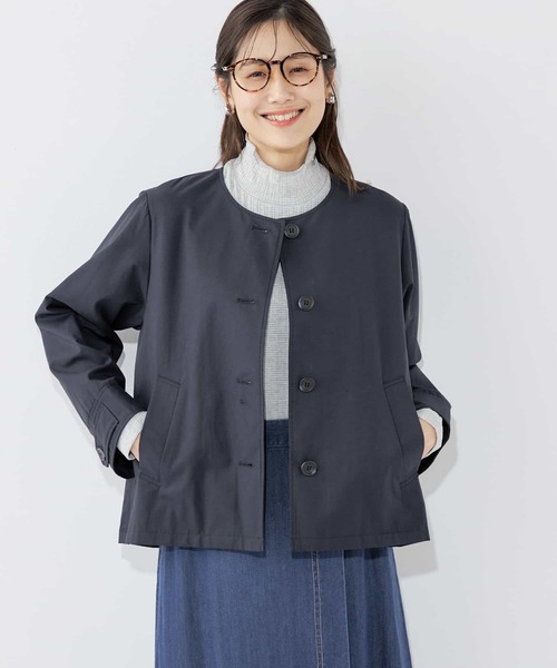 男の子向けプレゼント集結 2025春夏【はっ水加工】ノーカラーショートジャケット（トレンチ ジャケット・アウター