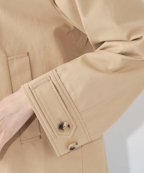 2025春夏【はっ水加工】ノーカラーショートジャケット（トレンチコート