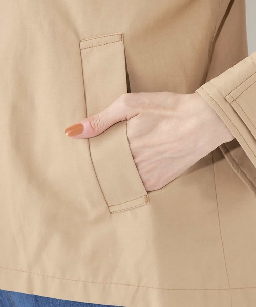 2025春夏【はっ水加工】ノーカラーショートジャケット（トレンチコート