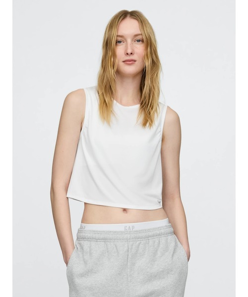 GAP(ギャップ)の「GapFit ブリーズ クロップド マッスルタンクトップ(タンクトップ・レディース・グレー/ブラック/ホワイト・XS/S/M/L/XXS)」の2枚目の写真