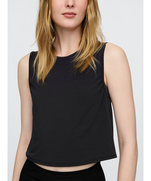 GAP(ギャップ)の「GapFit ブリーズ クロップド マッスルタンクトップ(タンクトップ・レディース・グレー/ブラック/ホワイト・XS/S/M/L/XXS)」の1枚目の写真