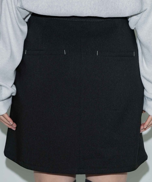 PUBLIC TOKYO（パブリックトウキョウ）の「【残りわずか】ステッチワークミニスカート（スカート・レディース・ブラウン/ブラック・1/2）」の4枚目の写真