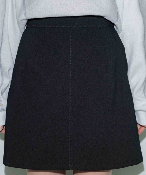 PUBLIC TOKYO（パブリックトウキョウ）の「【残りわずか】ステッチワークミニスカート（スカート・レディース・ブラウン/ブラック・1/2）」の5枚目の写真