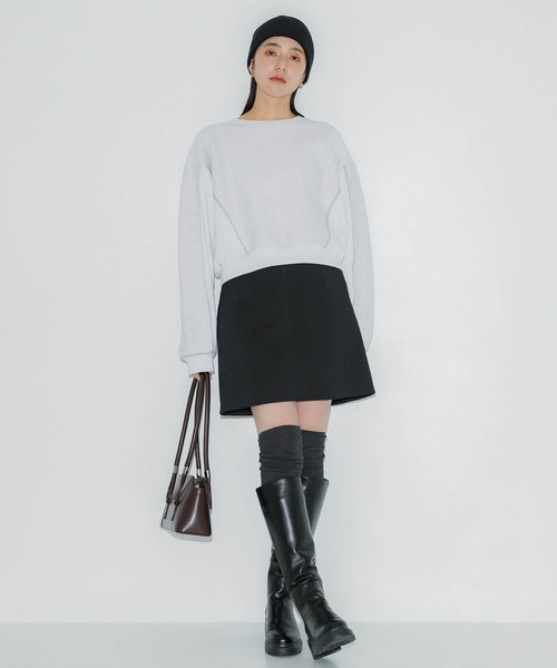 PUBLIC TOKYO（パブリックトウキョウ）の「【残りわずか】ステッチワークミニスカート（スカート・レディース・ブラウン/ブラック・1/2）」の16枚目の写真