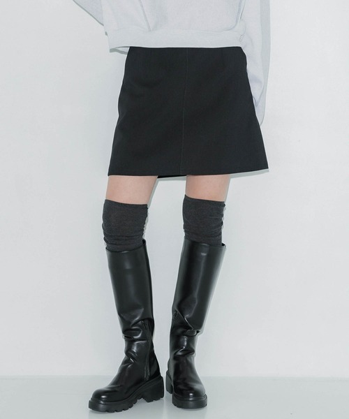 PUBLIC TOKYO（パブリックトウキョウ）の「【残りわずか】ステッチワークミニスカート（スカート・レディース・ブラウン/ブラック・1/2）」の14枚目の写真