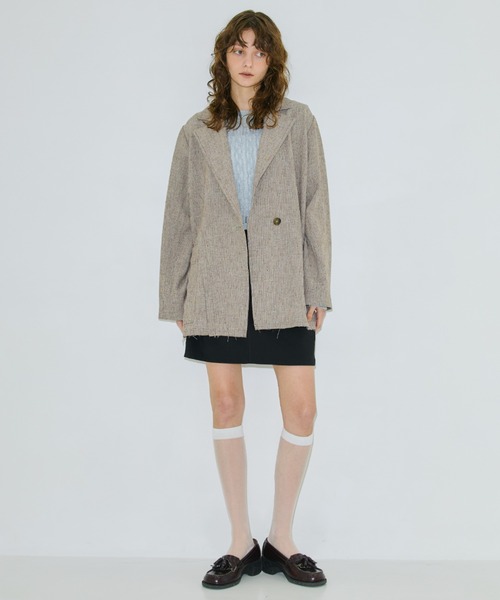 PUBLIC TOKYO（パブリックトウキョウ）の「【残りわずか】ステッチワークミニスカート（スカート・レディース・ブラウン/ブラック・1/2）」の20枚目の写真