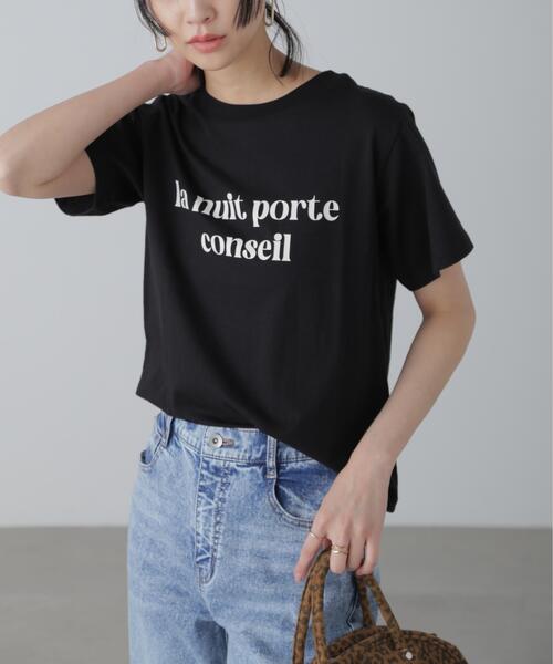 FREE'S MART(フリーズマート)の「◆カラーフレンチロゴプリントTシャツ(Tシャツ/カットソー・レディース・ピンク/ホワイト/ホワイト系その他/ブラック・FREE)」の3枚目の写真