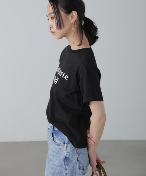 FREE'S MART（フリーズマート）の「◆カラーフレンチロゴプリントTシャツ（Tシャツ/カットソー・レディース・ピンク/ホワイト/ホワイト系その他/ブラック・FREE）」の13枚目の写真