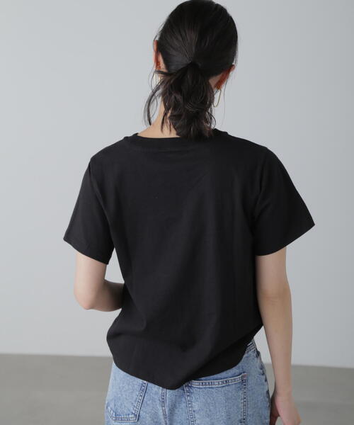 FREE'S MART（フリーズマート）の「◆カラーフレンチロゴプリントTシャツ（Tシャツ/カットソー・レディース・ピンク/ホワイト/ホワイト系その他/ブラック・FREE）」の10枚目の写真