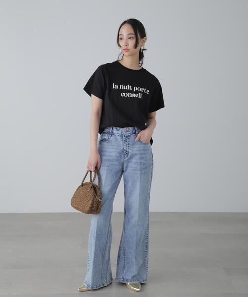 FREE'S MART（フリーズマート）の「◆カラーフレンチロゴプリントTシャツ（Tシャツ/カットソー・レディース・ピンク/ホワイト/ホワイト系その他/ブラック・FREE）」の9枚目の写真