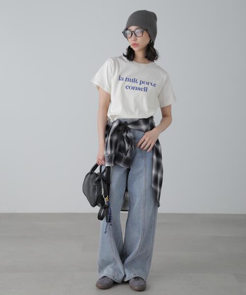 FREE'S MART(フリーズマート)の「◆カラーフレンチロゴプリントTシャツ(Tシャツ/カットソー・レディース・ピンク/ホワイト/ホワイト系その他/ブラック・FREE)」の22枚目の写真