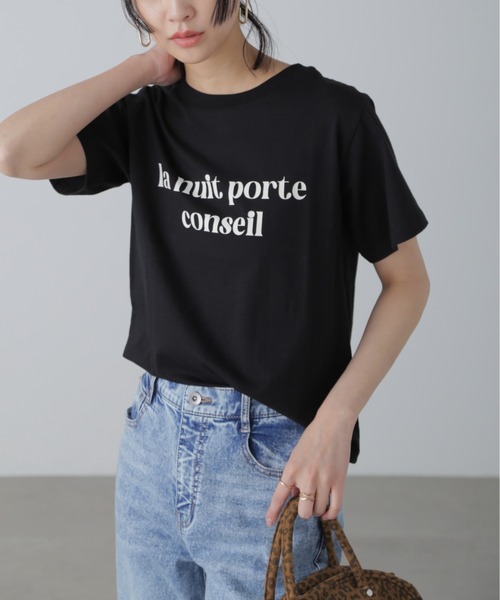 FREE'S MART（フリーズマート）の「◆カラーフレンチロゴプリントTシャツ（Tシャツ/カットソー・レディース・ピンク/ホワイト/ホワイト系その他/ブラック・FREE）」の3枚目の写真