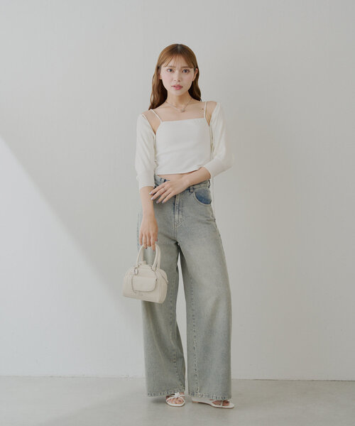 Chico(チコ)の「【6色展開】バックオープンリブキャミ(キャミソール・レディース・ブラック/ピンクベージュ/グレー/アイボリー/ブラウン/ホワイト・FREE/SMALL)」の16枚目の写真